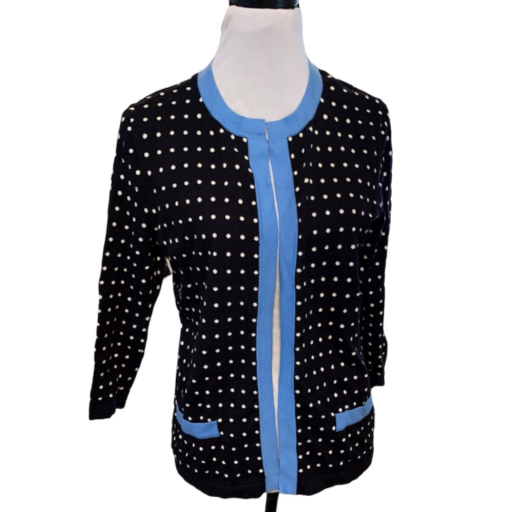 Talbots Black and White cardigan sweater Size M